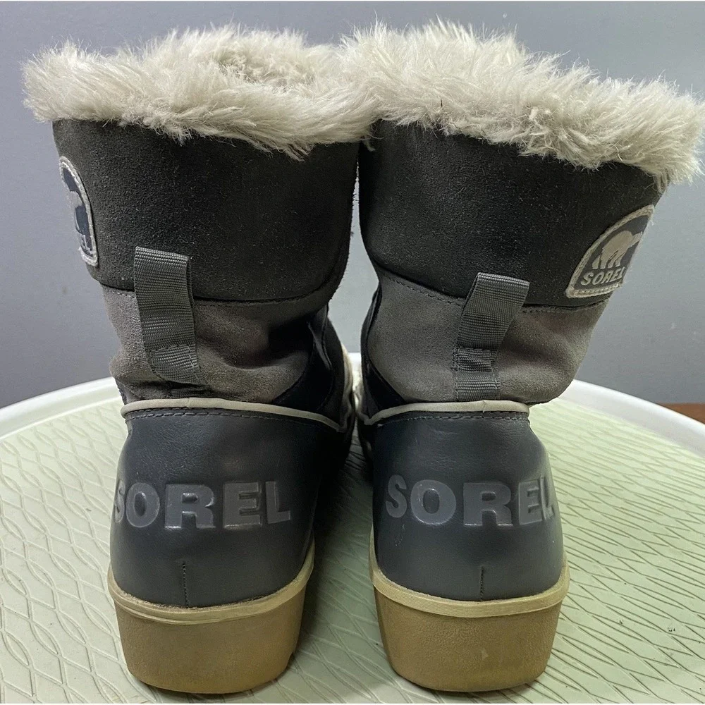 Sorel Tivoli II Women's Winter Snow Boots Waterproof Suede Faux Fur‎ Gray 8.5